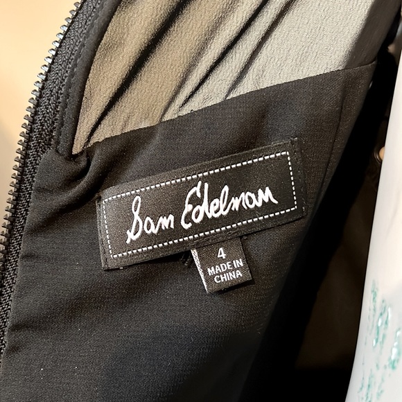 Sam Edelman black scalloped trim grommets cocktail sheer mini dress, size 4 - Picture 8 of 10